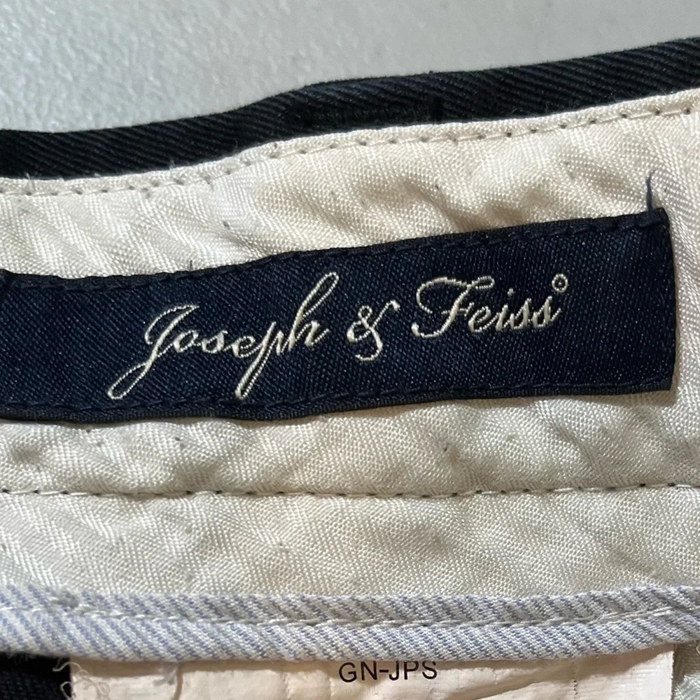 JOSEPH & FEISS Navy Blue Cotton Chinos Slacks w, Cuffed Legs Size 38x30
